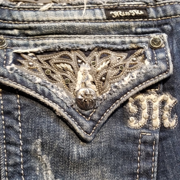 MISS ME women's blue denim jeans size 27"×31" exclusive design for buckle.com - Picture 9 of 14